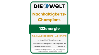 123energie erhält das Prädikat "besonders nachhaltig"