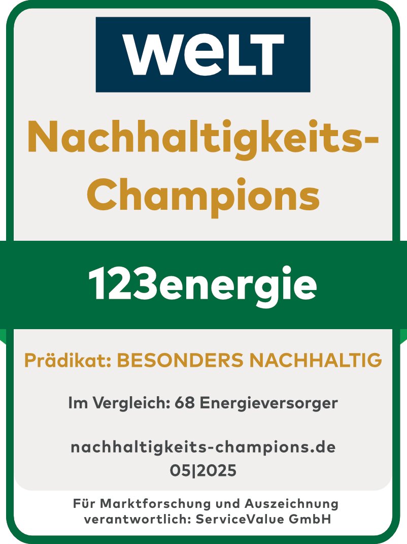 123energie gewinnt den Award Nachhaltiges Engagement von Focus Money