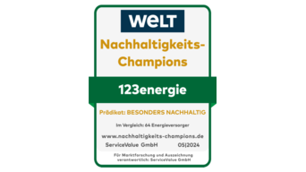123energie gewinnt den Award Nachhaltiges Engagement von Focus Money