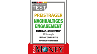 123energie gewinnt den Award Nachhaltiges Engagement von Focus Money