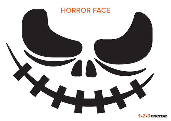 Halloween, Schnitzvorlage, Horror face