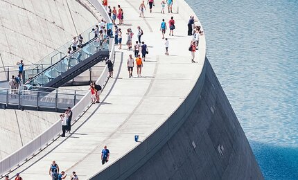 Menschen, See, Wasserkraft, Treppe, Staudamm