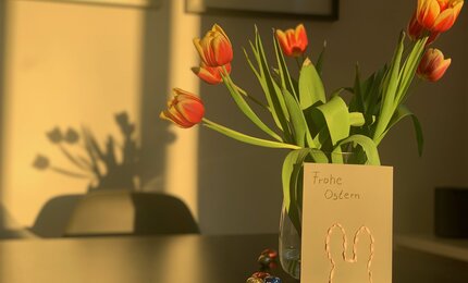 Ostern, Tulpe, Blume, basteln, Karte, Osterkarte