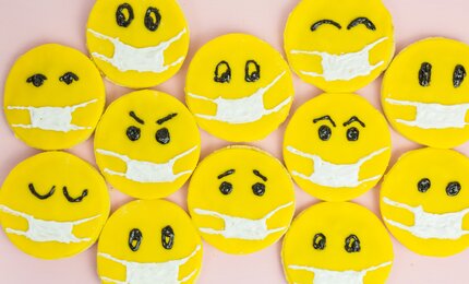 Corona, Mundschutz, Emoji, Smileys, Kekse